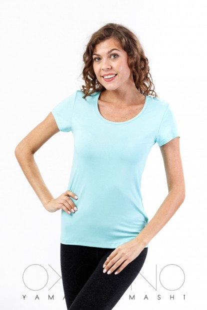 Женская облегающая футболка из вискозы с коротким рукавом и круглым вырезом Oxouno 0285 - фото 1