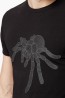 Мужская облегающая хлопковая футболка с овальным вырезом и принтом паук Oxouno 0062-118 kulir - фото 2