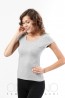Женская серая хлопковая футболка с коротким рукавом Oxouno 0081 KULIR - фото 1