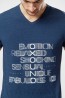 Мужская хлопковая футболка с  v-вырезом Oxouno 0055-120 kulir - фото 3