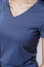 Женская домашняя синяя футболка из хлопка OXOUNO 0581 - фото 2