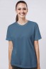 Женская однотонная синяя футболка бойфренд из хлопка OXOUNO 0996 - фото 3