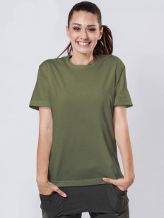 Женская свободная футболка цвета хаки в стиле бойфренд