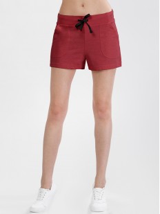 Женские бордовые короткие шорты с карманами