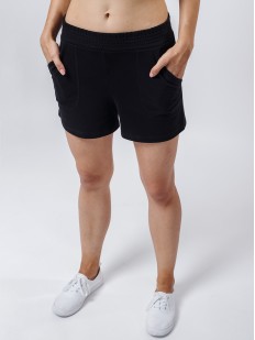 Короткие женские домашние шорты с карманами черные