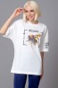 Женская хлопковая футболка прямого кроя с ярким принтом Oxouno Oxo 2166-692 oversize - фото 2