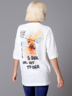 Женская футболка оверсайз с принтом пчела