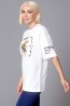 Женская хлопковая футболка прямого кроя с ярким принтом Oxouno Oxo 2166-692 oversize - фото 3
