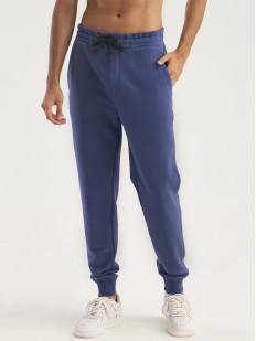 Мужские синие свободные спортивные штаны на манжетах