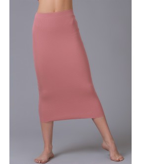 Прямая юбка-миди с резинкой на поясе
