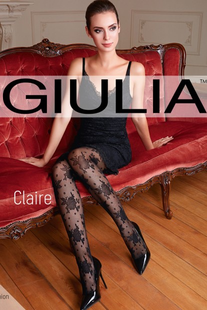 Фантазийные колготки в горошек с цветочным узором Giulia CLAIRE 01 - фото 1