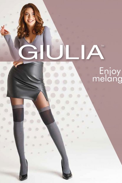 Матовые колготки с имитацией меланжевых чулок Giulia ENJOY MELANGE 02 - фото 1