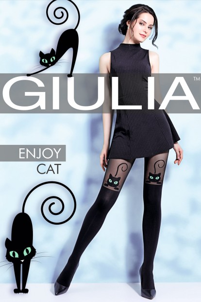 Матовые колготки с имитацией чулок 60 ден Giulia ENJOY CAT - фото 1