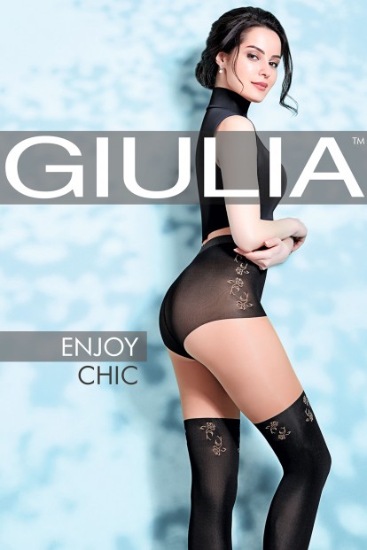 Матовые колготки с имитацией чулок 60 ден Giulia ENJOY CHIC 04 - фото 1