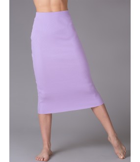 Сиреневая облегающая юбка с резинкой на поясе 
