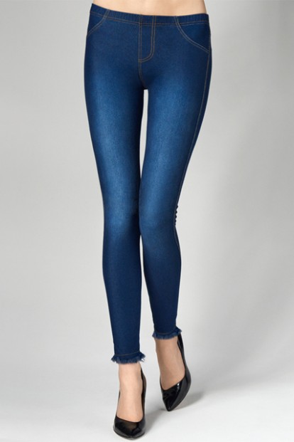 Джинсовые женские легинсы с карманами и бахромой Marilyn Jeans - фото 1