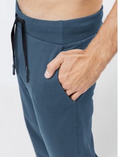 Синие мужские спортивные брюки из хлопка с карманами