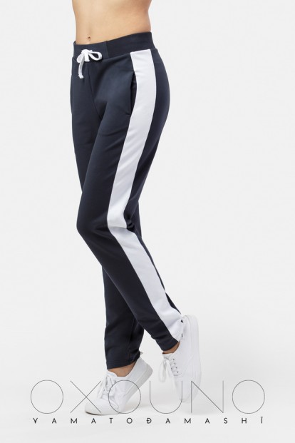 Хлопковые теплые женские спортивные штаны с полосками OXOUNO 0363 Footer 02 - фото 1