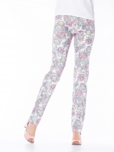 Цветные летние брюки с цветочным принтом