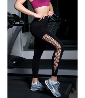 Женские спортивные леггинсы для фитнеса со вставками в сетку