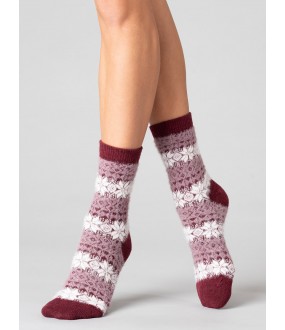 Женские теплые носки со снежинками