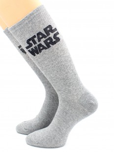 Высокие серые носки с черной надписью STAR WARS
