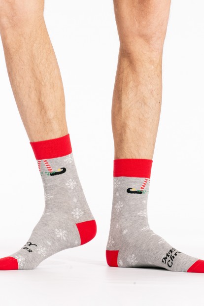 Новогодние мужские носки со снежинками Giulia MS3 soft NEW YEAR 20-06 - фото 1