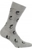 Серые хлопковые мужские носки с рыбками Wola W94.n03.516 - фото 1
