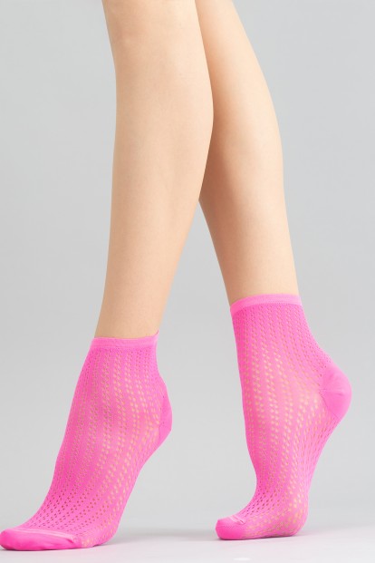 Неоновые женские носки с просветным узором Giulia WS2 NEON PA 008 - фото 1