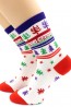 Женские высокие хлопковые носки с новогодним орнаментом HOBBY LINE 465 - фото 1