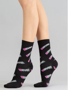 Высокие женские носки с цветными надписями NEVER