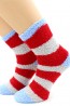 Махровые высокие женские носки в полоску HOBBY LINE 069-2 - фото 1