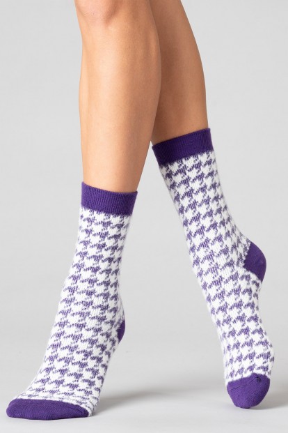 Женские высокие шерстяные носки с орнаментом Giulia Ws3 wool 2301 - фото 1
