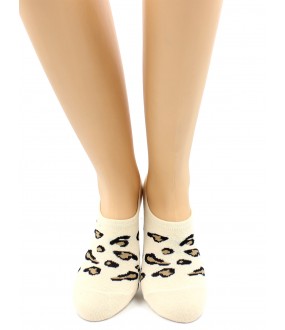 Летние женские укороченные носки с леопардовым принтом
