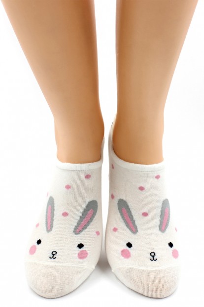 Короткие женские хлопковые носки с зайчиками HOBBY LINE 16-15-17 - фото 1