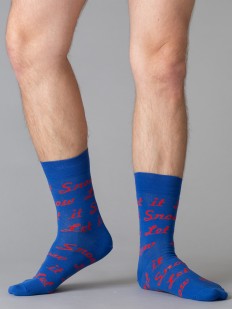 Новогодние мужские носки с надписями LET IT SNOW
