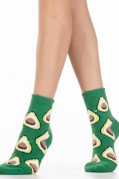 Махровые женские носки с дольками авокадо HOBBY LINE 2208-1 - фото 1