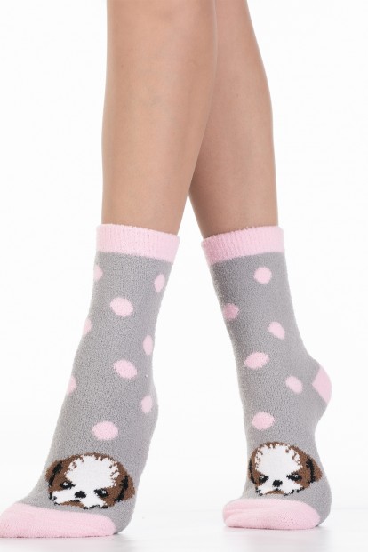 Махровые женские носки с собачками HOBBY LINE 2242-03-03 - фото 1