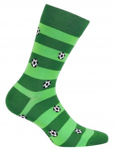 Прикольные зеленые мужские носки с футбольным рисунком
