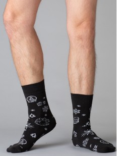 Хлопковые мужские носки с новогодним рисунком