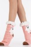 Меховые женские носки с белым мишкой HOBBY LINE 30597-5-01 abc - фото 1