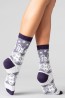 Женские высокие шерстяные носки с зимним принтом Giulia Ws3 wool 2303 - фото 2
