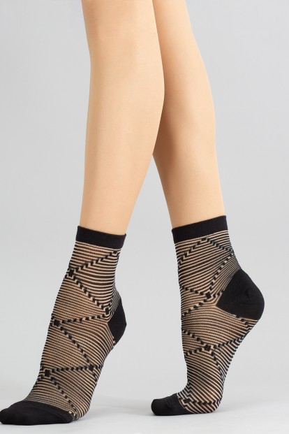Капроновые женские носки в полоску Giulia WS2 crystal 049 - фото 1