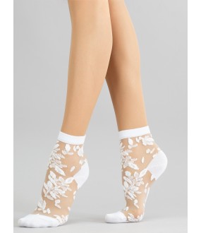 Капроновые женские носочки с растительным дизайном