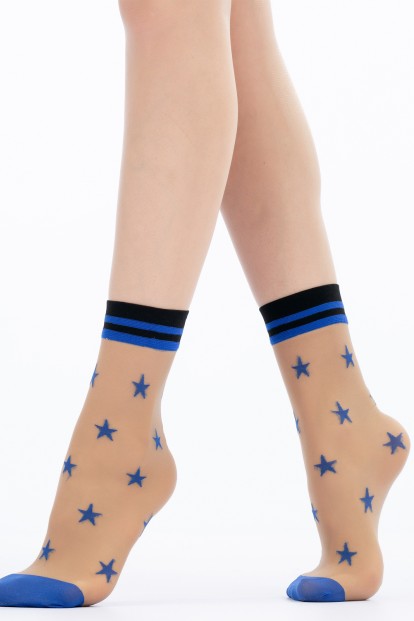 Прозрачные женские носки с цветными звездами Giulia PN 04 - фото 1