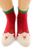 Женские высокие хлопковые новогодние носки с оленями HOBBY LINE 467-5 - фото 1