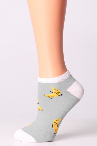 Женские короткие носки с принтом бананы Giulia Wss-033 ( ws1c-033 ) - фото 1