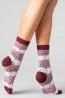 Женские высокие шерстяные носки с принтом снежинки Giulia Ws3 wool 2304 - фото 2