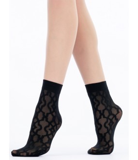 Модные капроновые женские носки с геометрическим рисунком