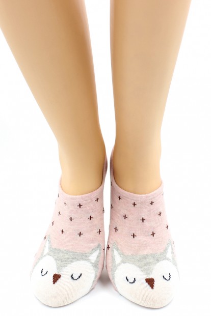 Короткие женские хлопковые носки с принтом совы HOBBY LINE 17-20 - фото 1